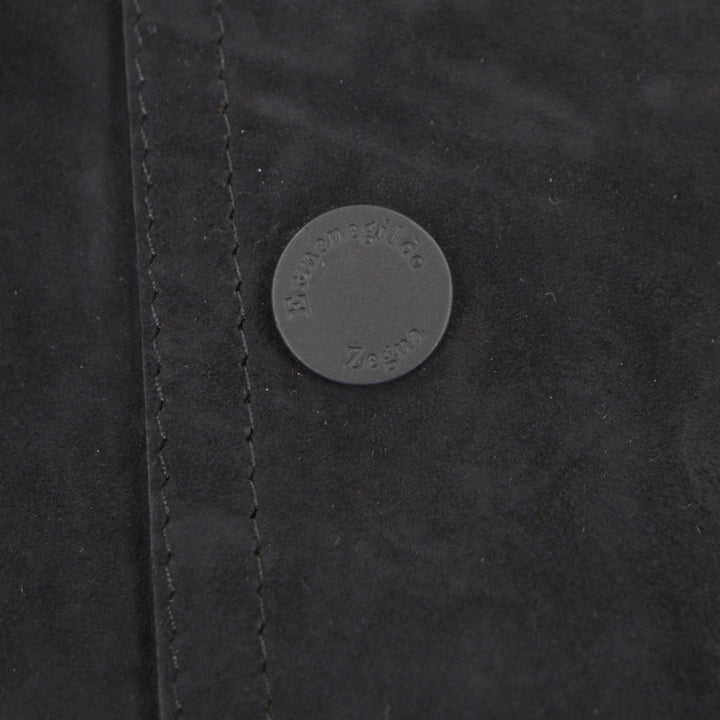極美品▼Ermenegildo Zegna エルメネジルドゼニア 羊革 ラムレザー ダブルジップアップ ブルゾン ジャケット ブラック 50 正規品 メンズ