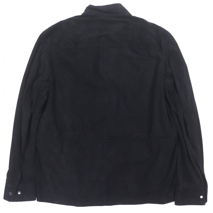 極美品▼Ermenegildo Zegna エルメネジルドゼニア 羊革 ラムレザー ダブルジップアップ ブルゾン ジャケット ブラック 50 正規品 メンズ
