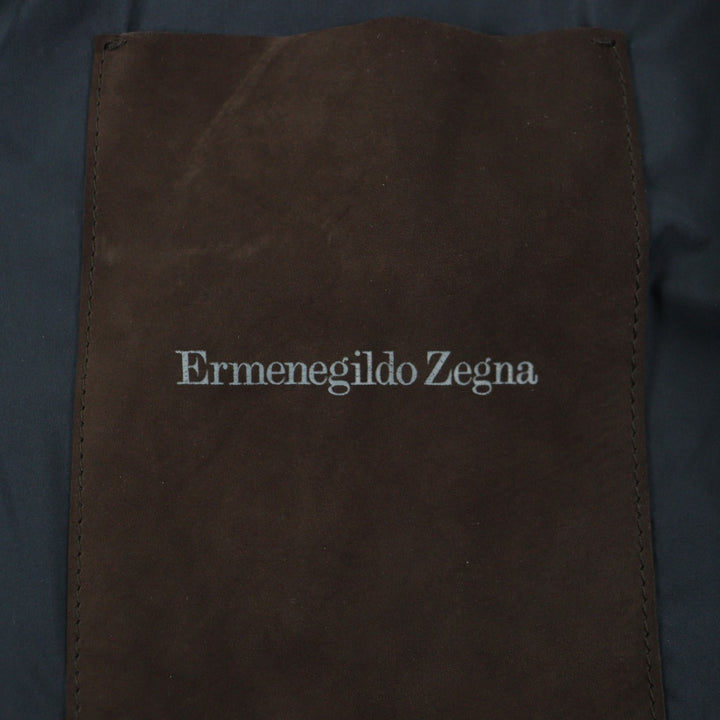 極美品▼Ermenegildo Zegna エルメネジルドゼニア 羊革 ラムレザー ダブルジップアップ ブルゾン ジャケット ブラック 50 正規品 メンズ