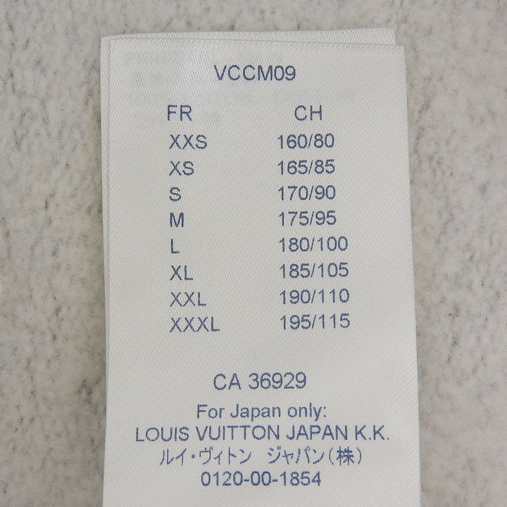 極美品▲LOUIS VUITTON ルイヴィトン アップサイドダウン LVロゴパッチ コットン スウェット グレー ピンク XL イタリア製 正規品 メンズ