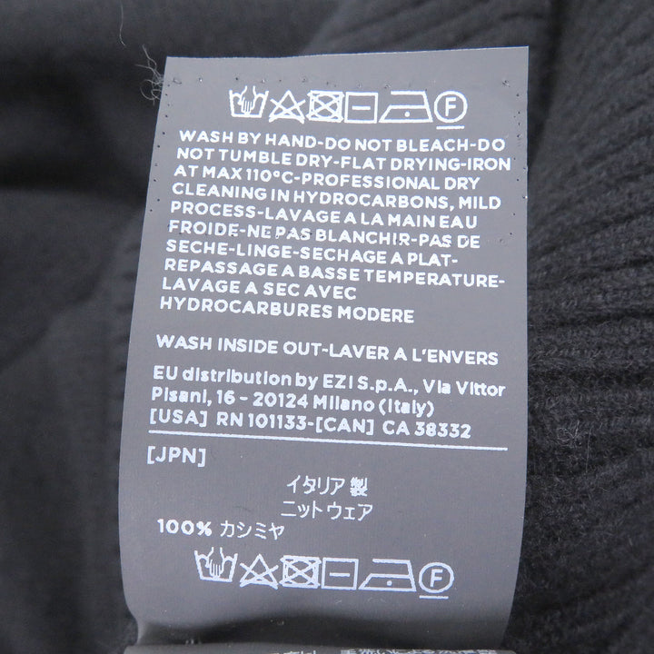 極美品□Zegna ゼニア カシミヤ100％ Oasi cashmere プルオーバー ニットパーカー フーディー ブラック 48 イタリア製 正規品 メンズ