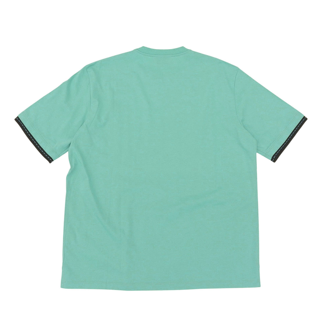 未使用品▲HERMES エルメス 23SS コットン100％ サドルステッチ クルーネック 半袖Ｔシャツ ライトブルー M イタリア製 正規品 メンズ
