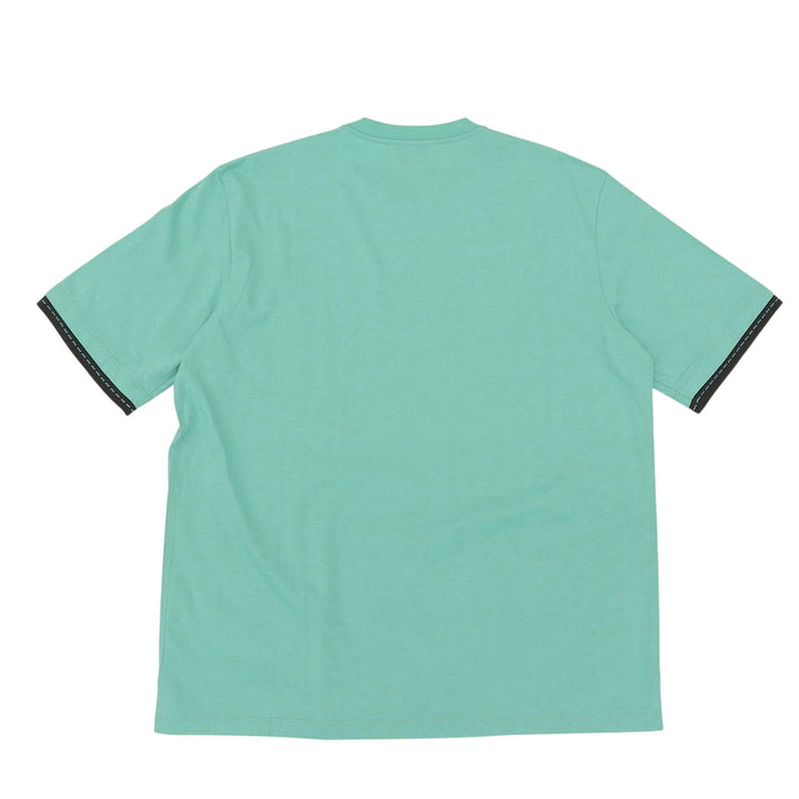 未使用品▲HERMES エルメス 23SS コットン100％ サドルステッチ クルーネック 半袖Ｔシャツ ライトブルー M イタリア製 正規品 メンズ