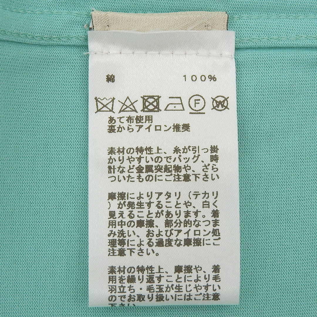 未使用品▲HERMES エルメス 23SS コットン100％ サドルステッチ クルーネック 半袖Ｔシャツ ライトブルー M イタリア製 正規品 メンズ