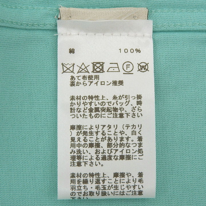 未使用品▲HERMES エルメス 23SS コットン100％ サドルステッチ クルーネック 半袖Ｔシャツ ライトブルー M イタリア製 正規品 メンズ