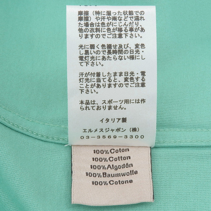 未使用品▲HERMES エルメス 23SS コットン100％ サドルステッチ クルーネック 半袖Ｔシャツ ライトブルー M イタリア製 正規品 メンズ