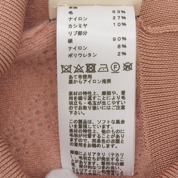 未使用品▲HERMES エルメス 2022年製 2H2618DC ウール カシミヤ混 長袖ニット トップス ピンク 40 イタリア製 正規品 レディース