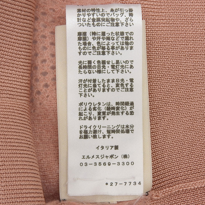 未使用品▲HERMES エルメス 2022年製 2H2618DC ウール カシミヤ混 長袖ニット トップス ピンク 40 イタリア製 正規品 レディース
