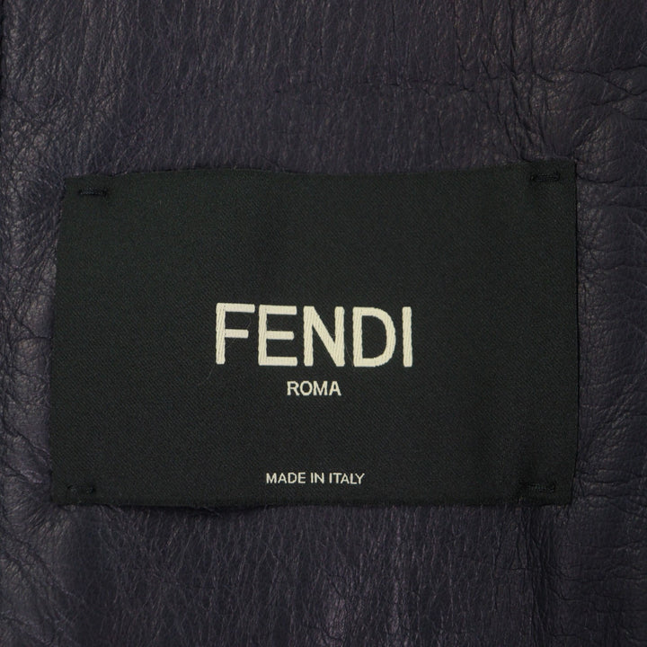 極美品▼FENDI フェンディ FPG335 アミメニシキヘビ パイソン 羊革 グラデーション WZIP レザーコート ベージュ グレー 46 正規品 メンズ