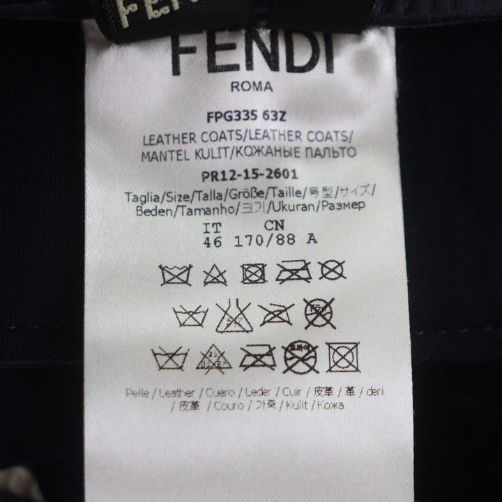 極美品▼FENDI フェンディ FPG335 アミメニシキヘビ パイソン 羊革 グラデーション WZIP レザーコート ベージュ グレー 46 正規品 メンズ