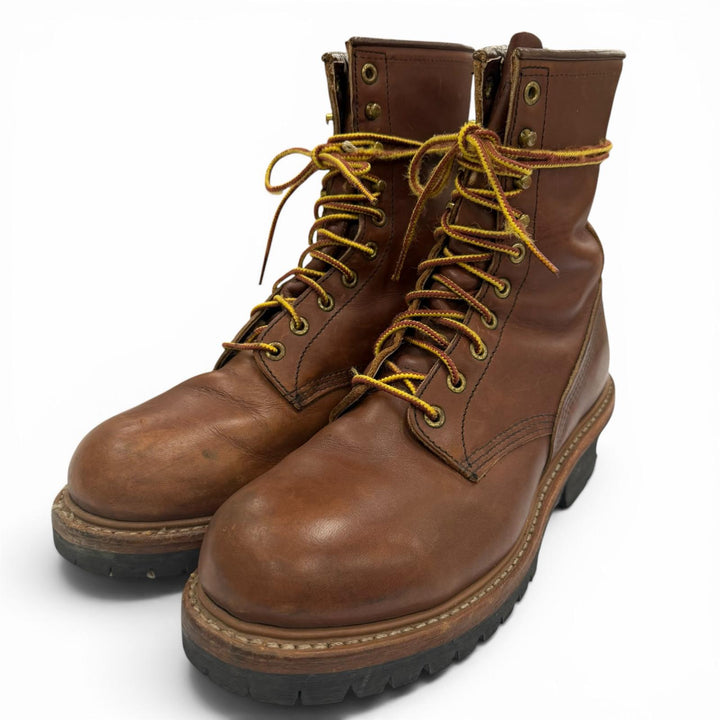 良品▼RED WING レッドウィング 4418 STEEL TOE スチールトゥ レザー レースアップ ロガーブーツ ワークブーツ ブラウン 8.5 USA メンズ