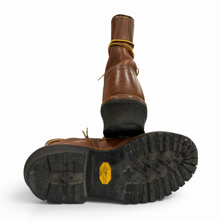 良品▼RED WING レッドウィング 4418 STEEL TOE スチールトゥ レザー レースアップ ロガーブーツ ワークブーツ ブラウン 8.5 USA メンズ