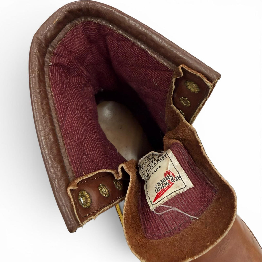 良品▼RED WING レッドウィング 4418 STEEL TOE スチールトゥ レザー レースアップ ロガーブーツ ワークブーツ ブラウン 8.5 USA メンズ