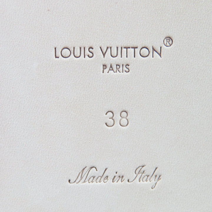未使用品★LOUIS VUITTON ルイヴィトン 25SS 1AGVXU LV TM モノグラムチェリーブロッサム リリー ミュール レザー サンダル 38 保存袋付