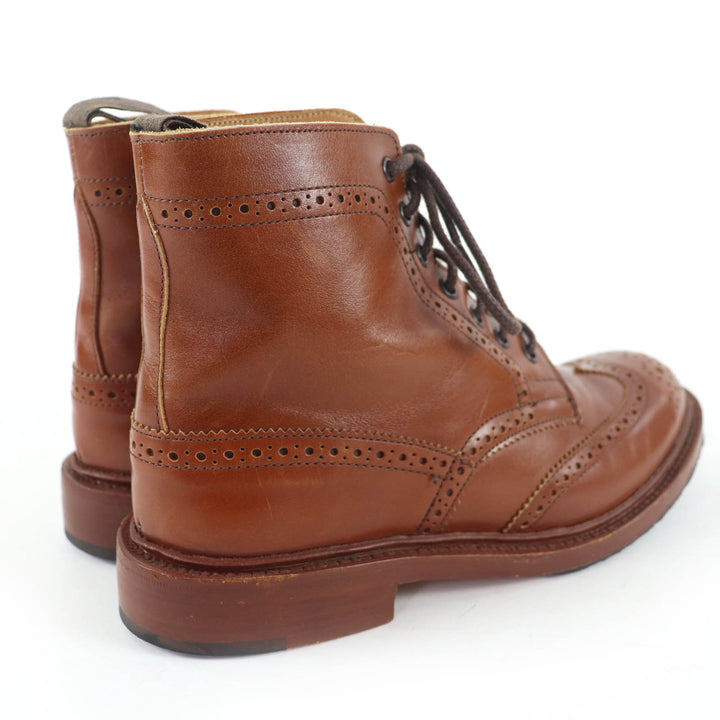 美品☆Tricker’s トリッカーズ L5780 モールトン ウイングチップカントリーブーツ レザーブーツ ブラウン 6-4 レディース イングランド製
