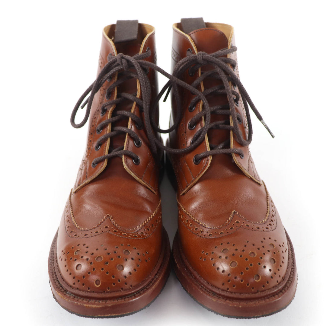 美品☆Tricker’s トリッカーズ L5780 モールトン ウイングチップカントリーブーツ レザーブーツ ブラウン 6-4 レディース イングランド製
