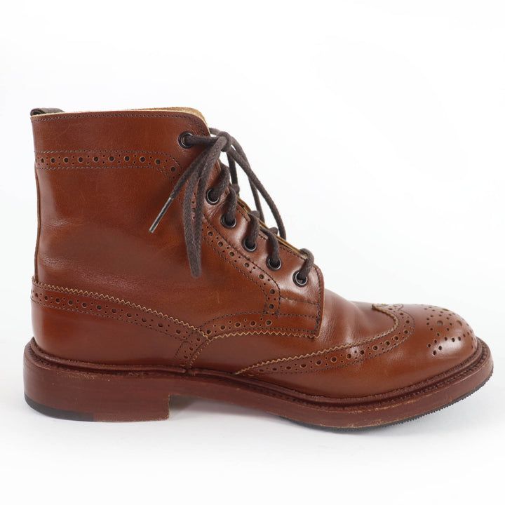 美品☆Tricker’s トリッカーズ L5780 モールトン ウイングチップカントリーブーツ レザーブーツ ブラウン 6-4 レディース イングランド製