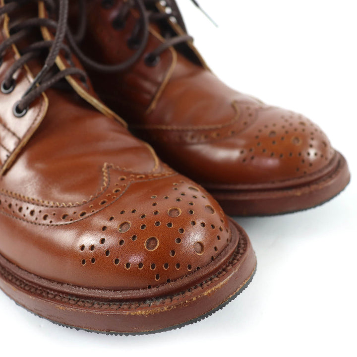 美品☆Tricker’s トリッカーズ L5780 モールトン ウイングチップカントリーブーツ レザーブーツ ブラウン 6-4 レディース イングランド製