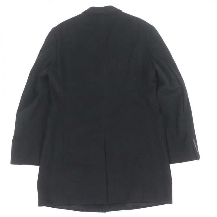 美品▼ARMANI COLLEZIONI アルマーニコレッツォーニ T LINE ウール カシミヤ 撥水加工 シングル チェスターコート ブラック 52 正規品