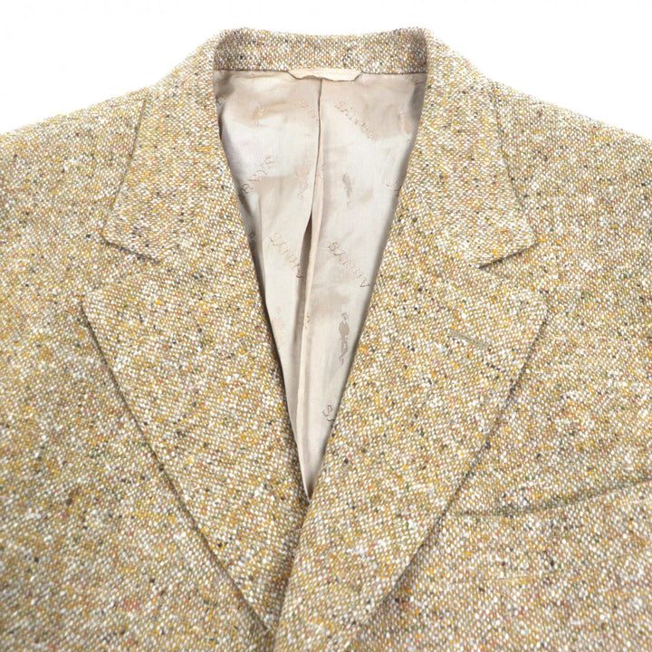 美品▼ARNYS PARIS アルニス JEAN G ウール カシミヤ ツイード シングルジャケット テーラードジャケット イエロー 54 イタリア製 メンズ