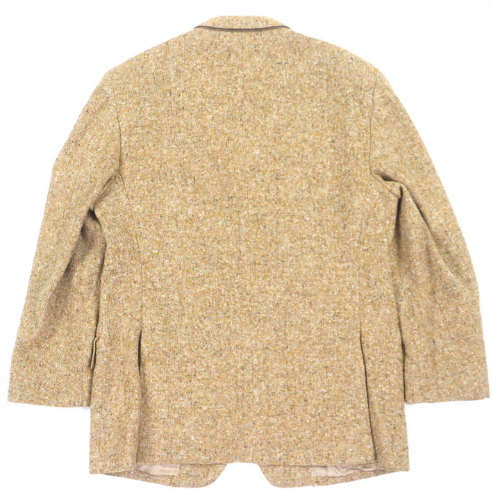 美品▼ARNYS PARIS アルニス JEAN G ウール カシミヤ ツイード シングルジャケット テーラードジャケット イエロー 54 イタリア製 メンズ