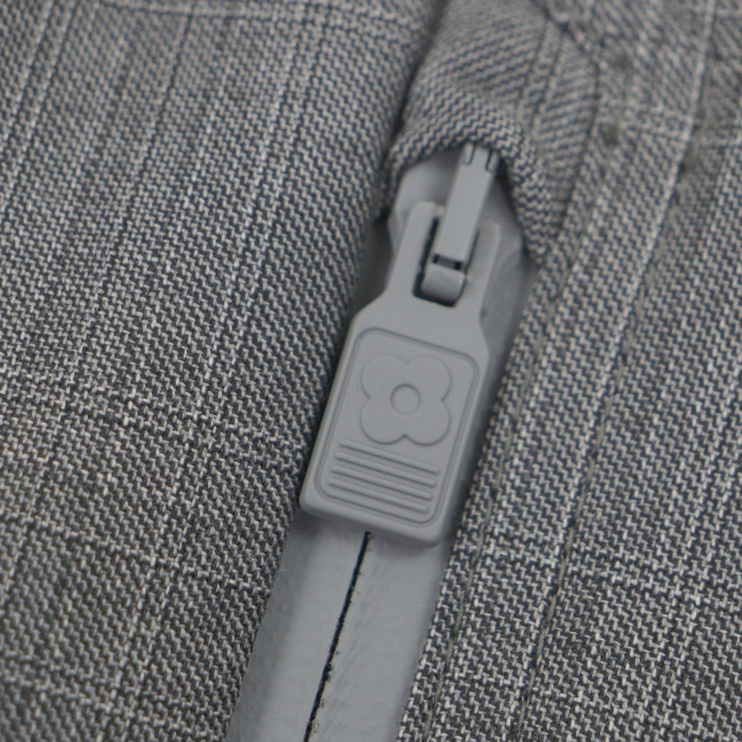 極美品▼LARDINI ラルディーニ BY YOSUKE AIZAWA ウール100% チェック柄 ロゴ入ボタン 比翼仕立て コート グレー M 伊製 正規品 メンズ