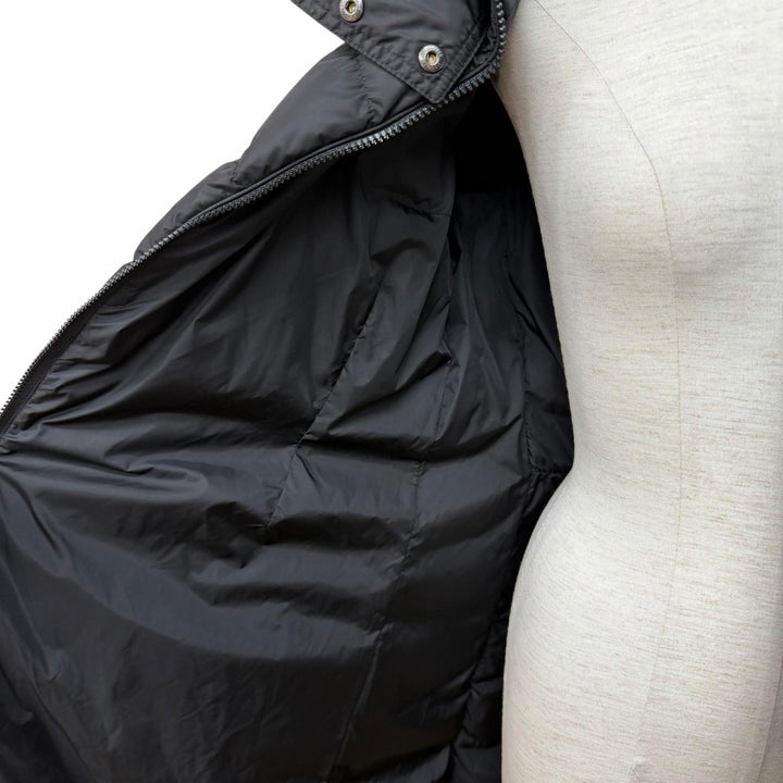 良品★MONCLER モンクレール FLAMMETTE ロゴワッペン付 ZIP UP ダウンコート ダウンジャケット ブラック 3 正規品 レディース