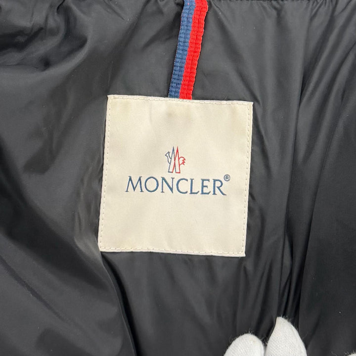 良品★MONCLER モンクレール FLAMMETTE ロゴワッペン付 ZIP UP ダウンコート ダウンジャケット ブラック 3 正規品 レディース