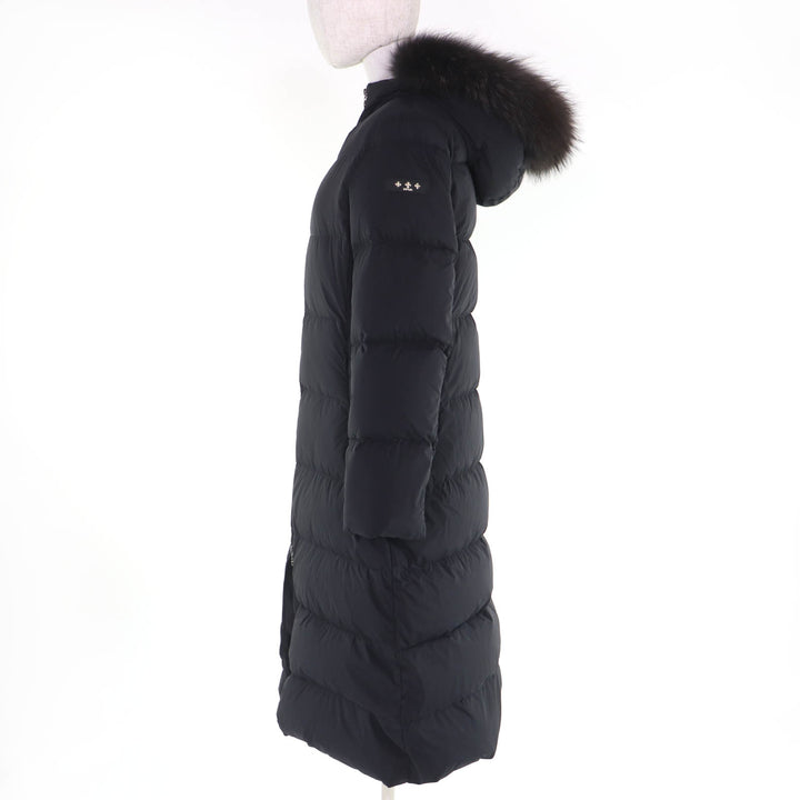 極美品☆TATRAS タトラス 23AW LTAT23A4953 ラクーンファー・フード付 ロング丈 ダウンコート ブラック 03 正規品 レディース