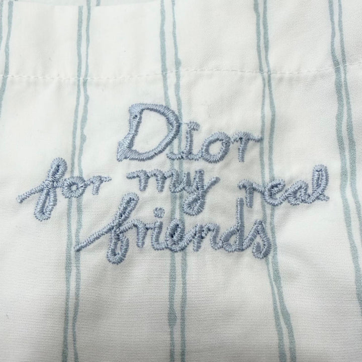 極美品□DIOR ディオール オム 25SS 583C559B3013 ヒルトン・ネル ストライプ柄 ロゴ刺繍 襟2WAY 長袖シャツ 白 39 イタリア製 正規品