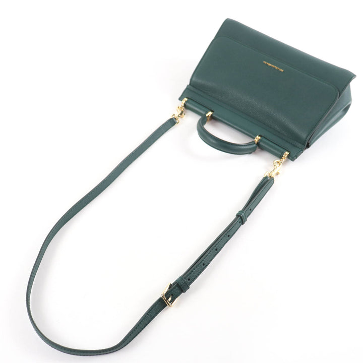 未使用品☆DOLCE&amp;GABBANA ドルチェ＆ガッバーナ シシリーソフト スモール レザー 2WAY ショルダー ハンドバッグ グリーン 伊製