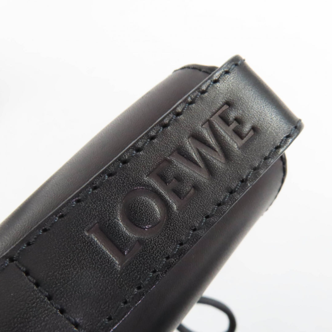 未使用品☆LOEWE ロエベ ロゴ刻印 レースアップ レザーブーツ ショートブーツ ブラック 37 箱・保存袋付き イタリア製 レディース