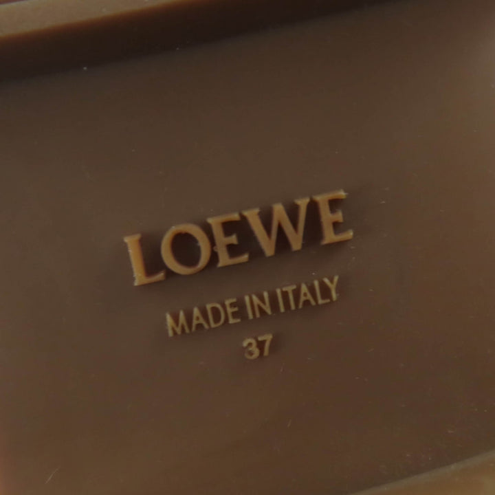 未使用品☆LOEWE ロエベ ロゴ刻印 レースアップ レザーブーツ ショートブーツ ブラック 37 箱・保存袋付き イタリア製 レディース