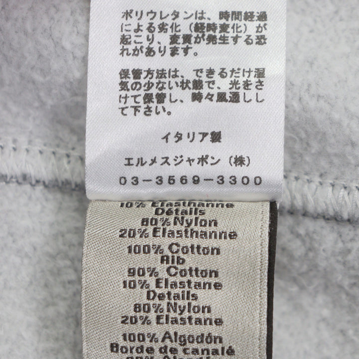 美品▼HERMES エルメス 21AW ランH コットン100% クルーネック 裏起毛 トレーナー プルオーバー スウェット グレー M 伊製 正規品 メンズ