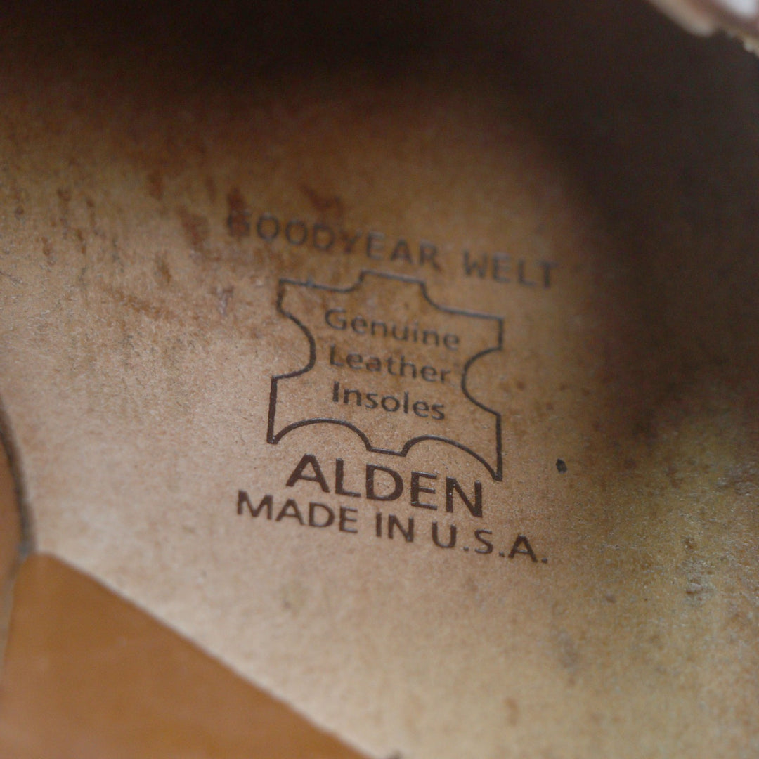良品▼ALDEN オールデン D1106 コードバン ウイスキー プレーントゥ レザーソール スリッポン ローファー 9.5 USA製 メンズ ビジネス◎
