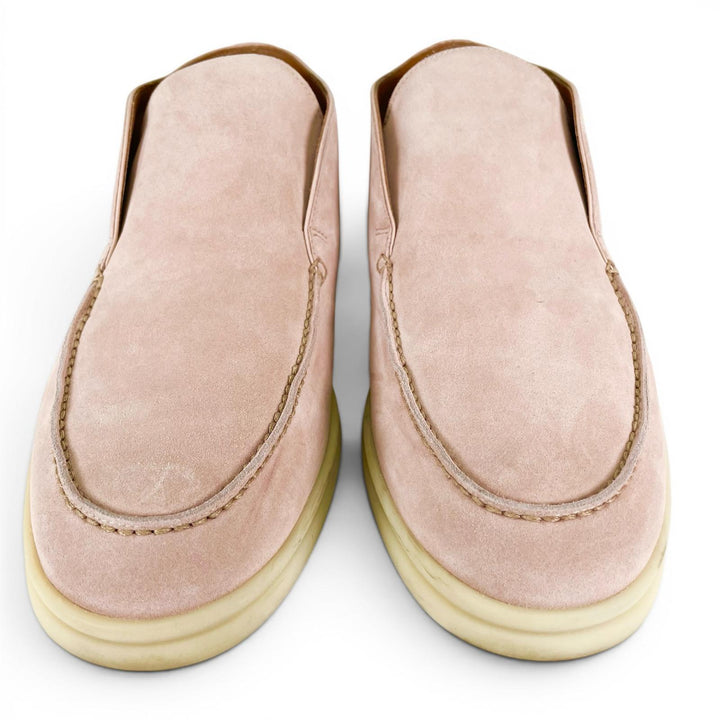 美品▲Loro Piana ロロピアーナ 52771L OPEN WALK オープン ウォーク スウェードレザー アンクルブーツ ピンク 40.5 イタリア製 メンズ