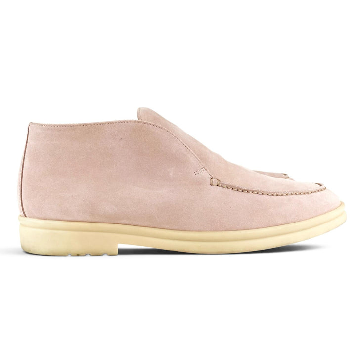美品▲Loro Piana ロロピアーナ 52771L OPEN WALK オープン ウォーク スウェードレザー アンクルブーツ ピンク 40.5 イタリア製 メンズ