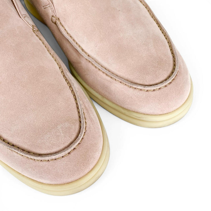 美品▲Loro Piana ロロピアーナ 52771L OPEN WALK オープン ウォーク スウェードレザー アンクルブーツ ピンク 40.5 イタリア製 メンズ