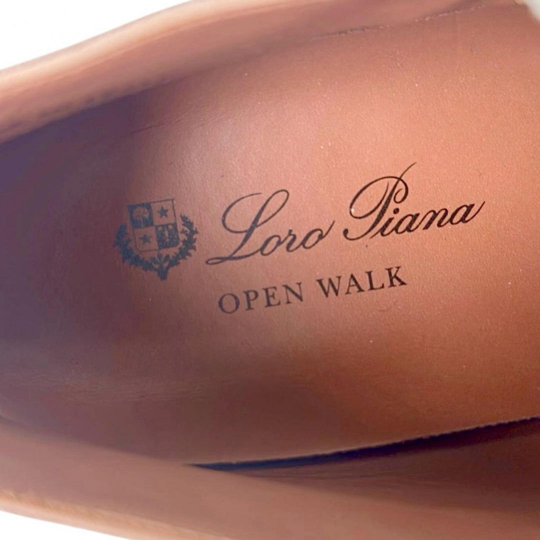 美品▲Loro Piana ロロピアーナ 52771L OPEN WALK オープン ウォーク スウェードレザー アンクルブーツ ピンク 40.5 イタリア製 メンズ