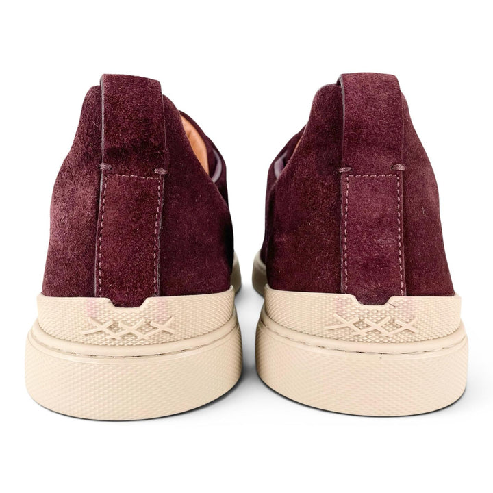 未使用品▲Ermenegildo Zegna エルメネジルド ゼニア A4667X Triple Stitch スウェードレザー スニーカー ブラウン系 7 イタリア製 メンズ