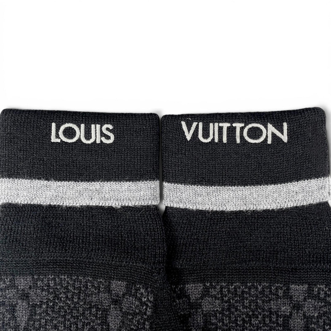 極美品▲LOUIS VUITTON ルイヴィトン 2020年製 M73470 ゴン マイ モノグラム エクリプス ウール100％ 手袋 ブラック 正規品 メンズ