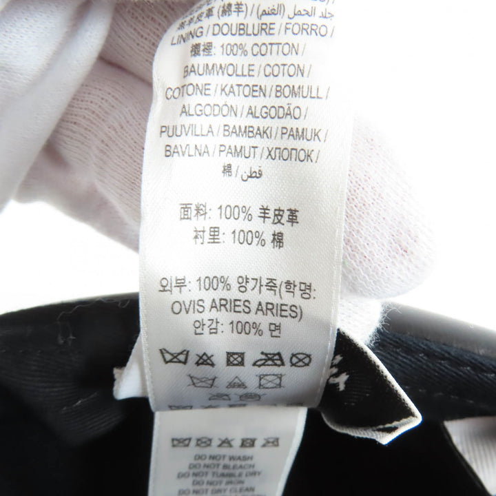 未使用品★BURBERRY バーバリー 8054365 レイヤードデザイン 王冠 ラムレザー キャップ ブラック M イタリア製 正規品 レディース メンズ