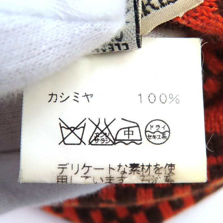 極美品△HERMES エルメス ヴィンテージ カシミヤ100％ マルジェラ期 H柄 ビーニー ニット帽 ニットキャップ オレンジ ブラウン ME 正規品