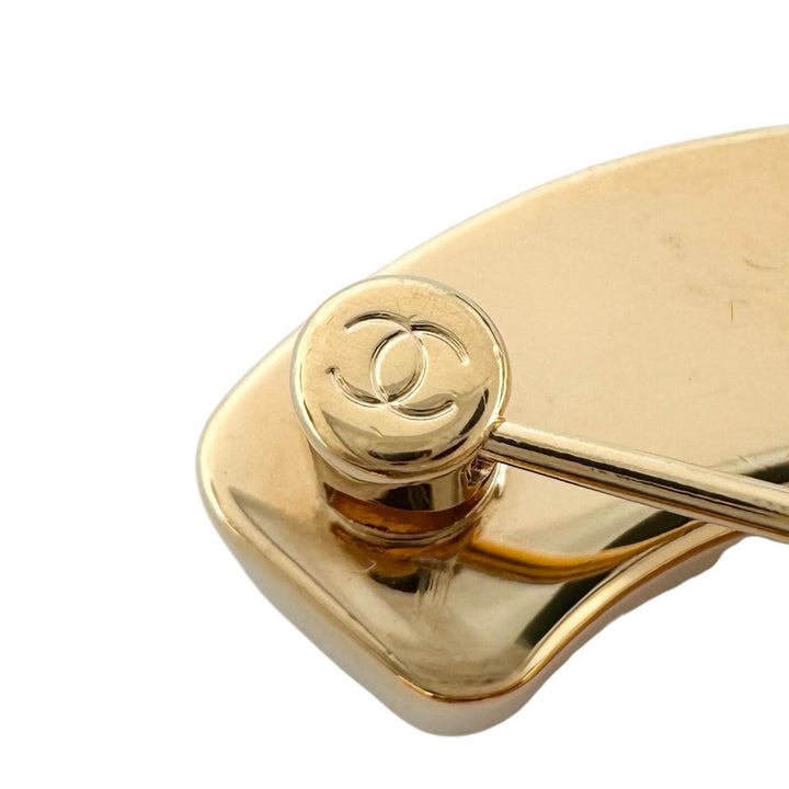 極美品▲CHANEL シャネル B24B メッキ レジン ココマーク ブローチ ブラック ゴールド イタリア製 レディース 箱・保存袋付き