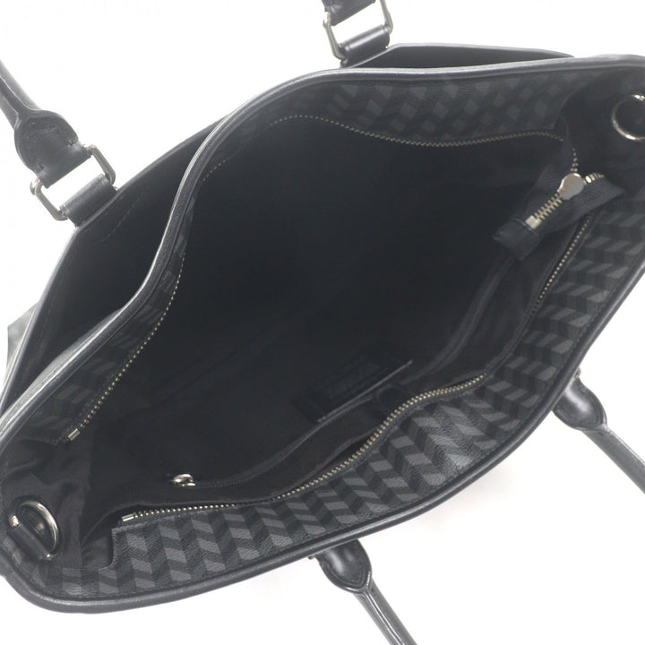 美品□COACH コーチ F29032 レザー ヘリンボーン 総柄 2WAY ショルダーバッグ ブリーフケース ビジネスバッグ ブラック グレー メンズ
