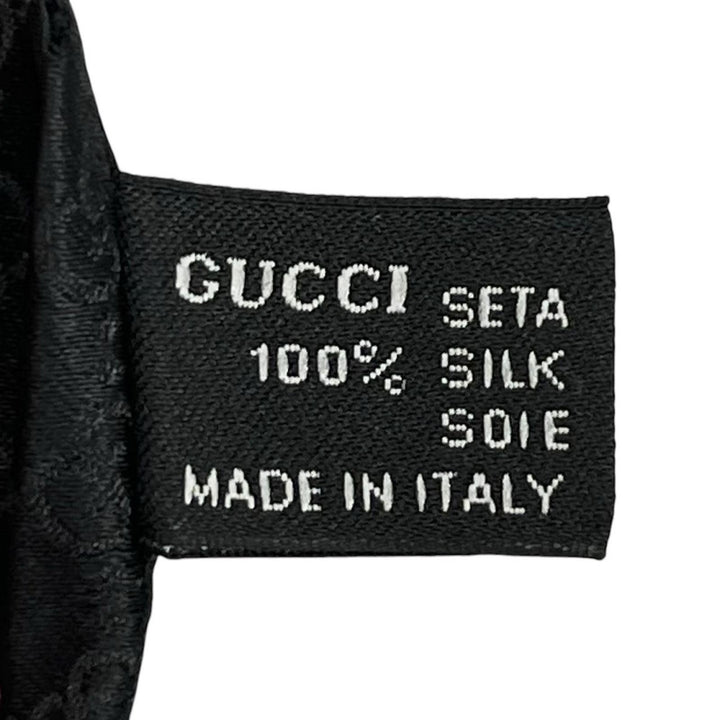 未使用品▲GUCCI グッチ シルク100％ GGパターン GGロゴ ワイドタイ ネクタイ ブラック イタリア製 メンズ