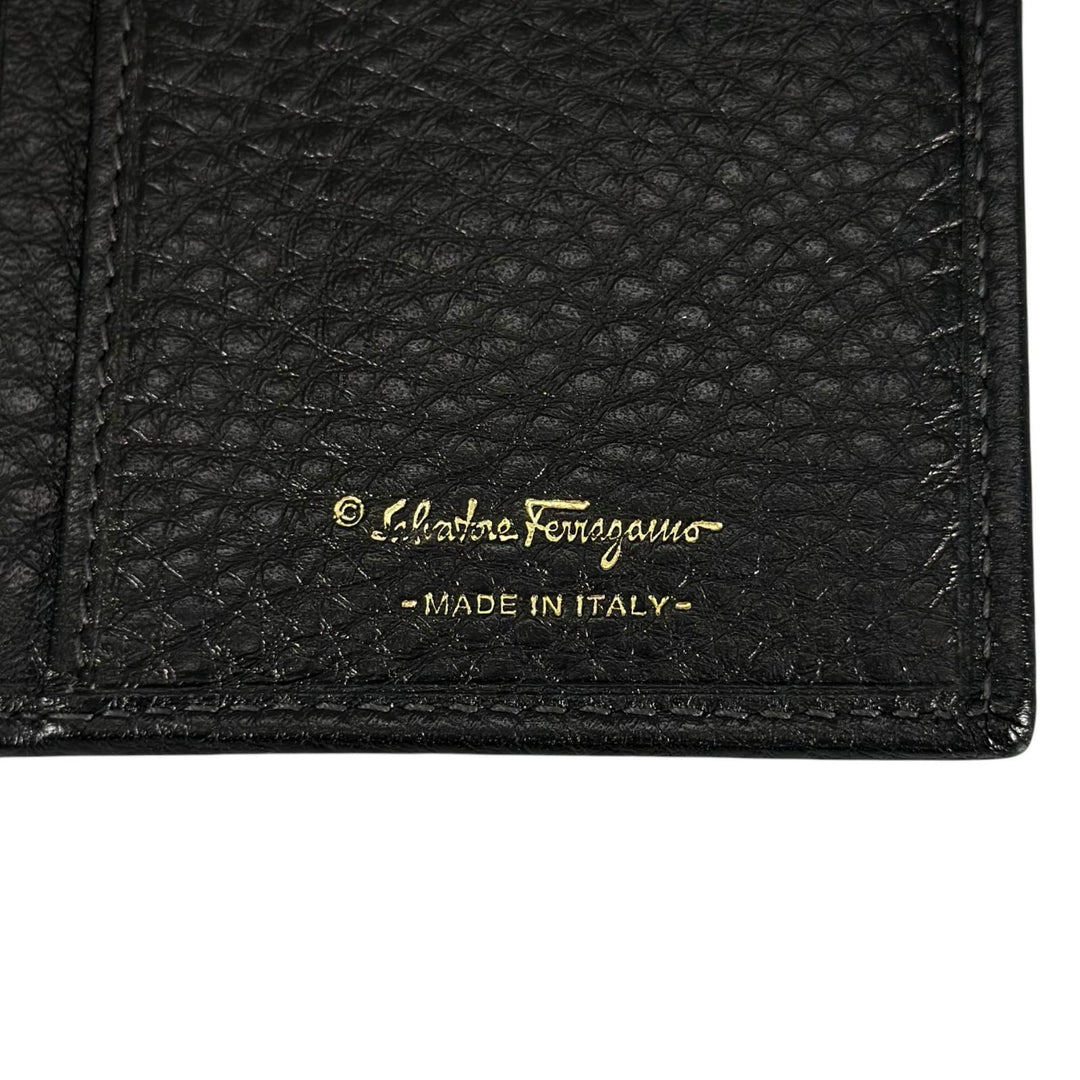 未使用品▲Salvatore Ferragamo サルヴァトーレフェラガモ ガンチーニ レザー ロングウォレット 長財布 ブラック 伊製 レディース 箱付き
