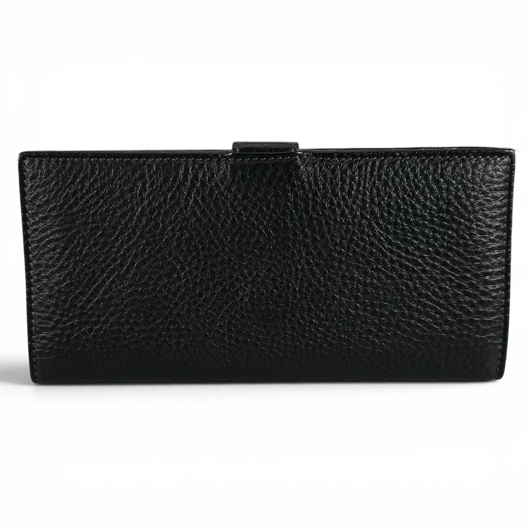 未使用品▲Salvatore Ferragamo サルヴァトーレフェラガモ ガンチーニ レザー ロングウォレット 長財布 ブラック 伊製 レディース 箱付き