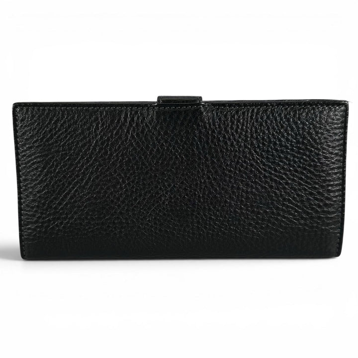 未使用品▲Salvatore Ferragamo サルヴァトーレフェラガモ ガンチーニ レザー ロングウォレット 長財布 ブラック 伊製 レディース 箱付き