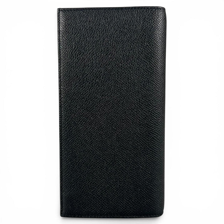 極美品▲BALLY バリー LALIRO ロゴ金具付き レザー ロングウォレット 2つ折り 長財布 ブラック シルバー金具 メンズ 箱・保存袋付き